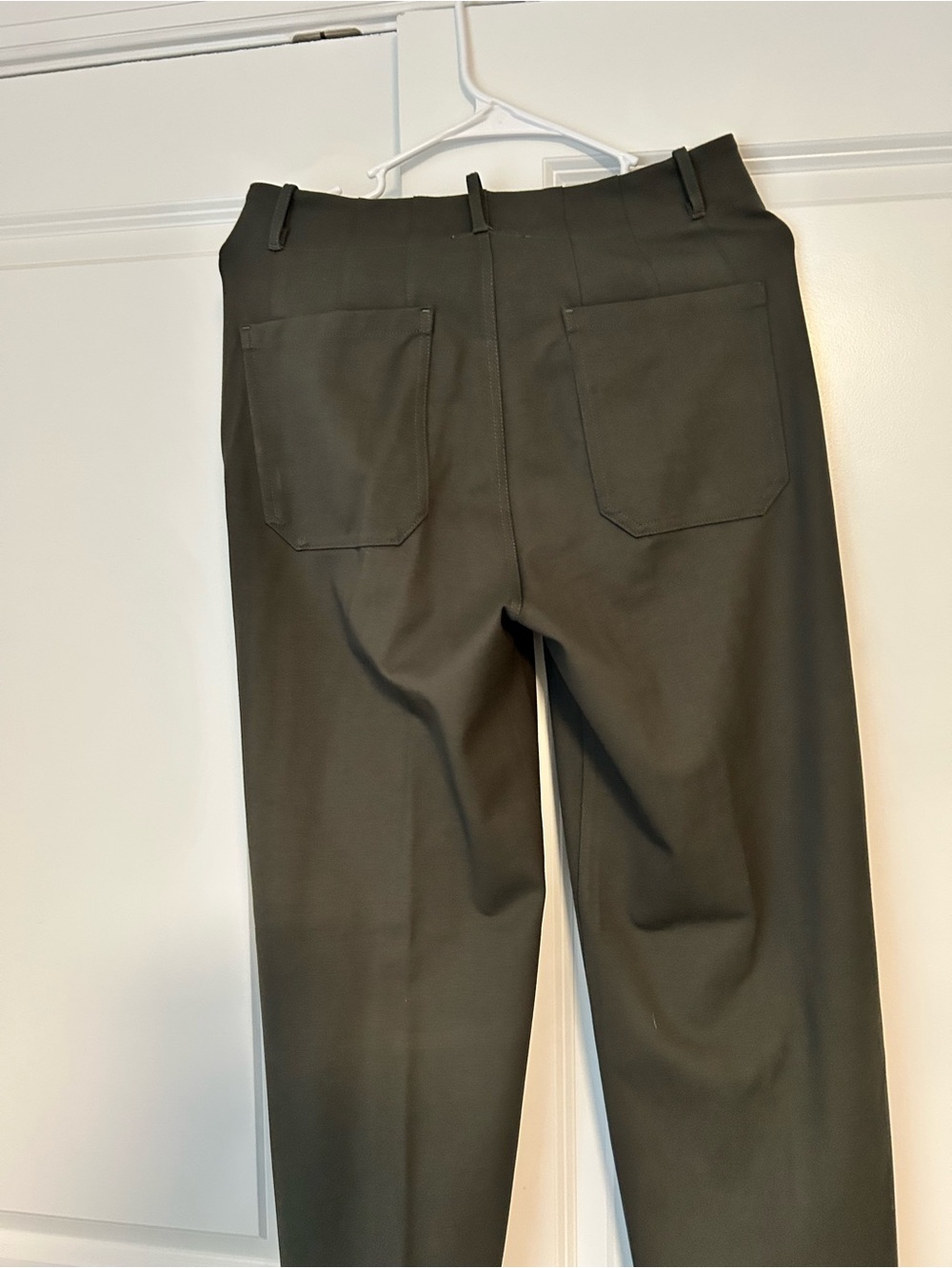 T Tahari Straight-Leg Dress Pants in Olive Green